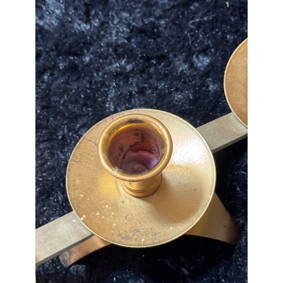 Vintage Brass Three-Cup Candle Holder Centerpiece - Picture 6 of 8